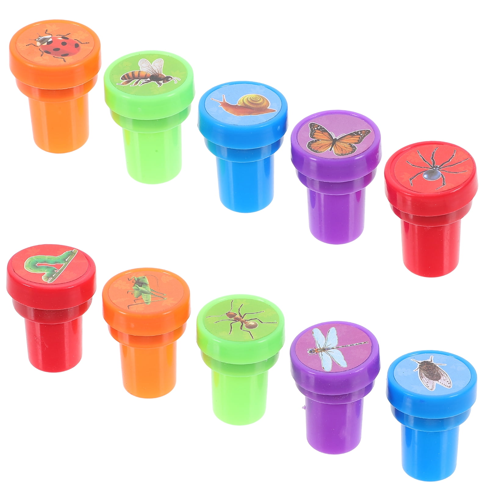 10pcs Cute Animal Stamps Round Stampers Cartoon Stamps Cute Animal
