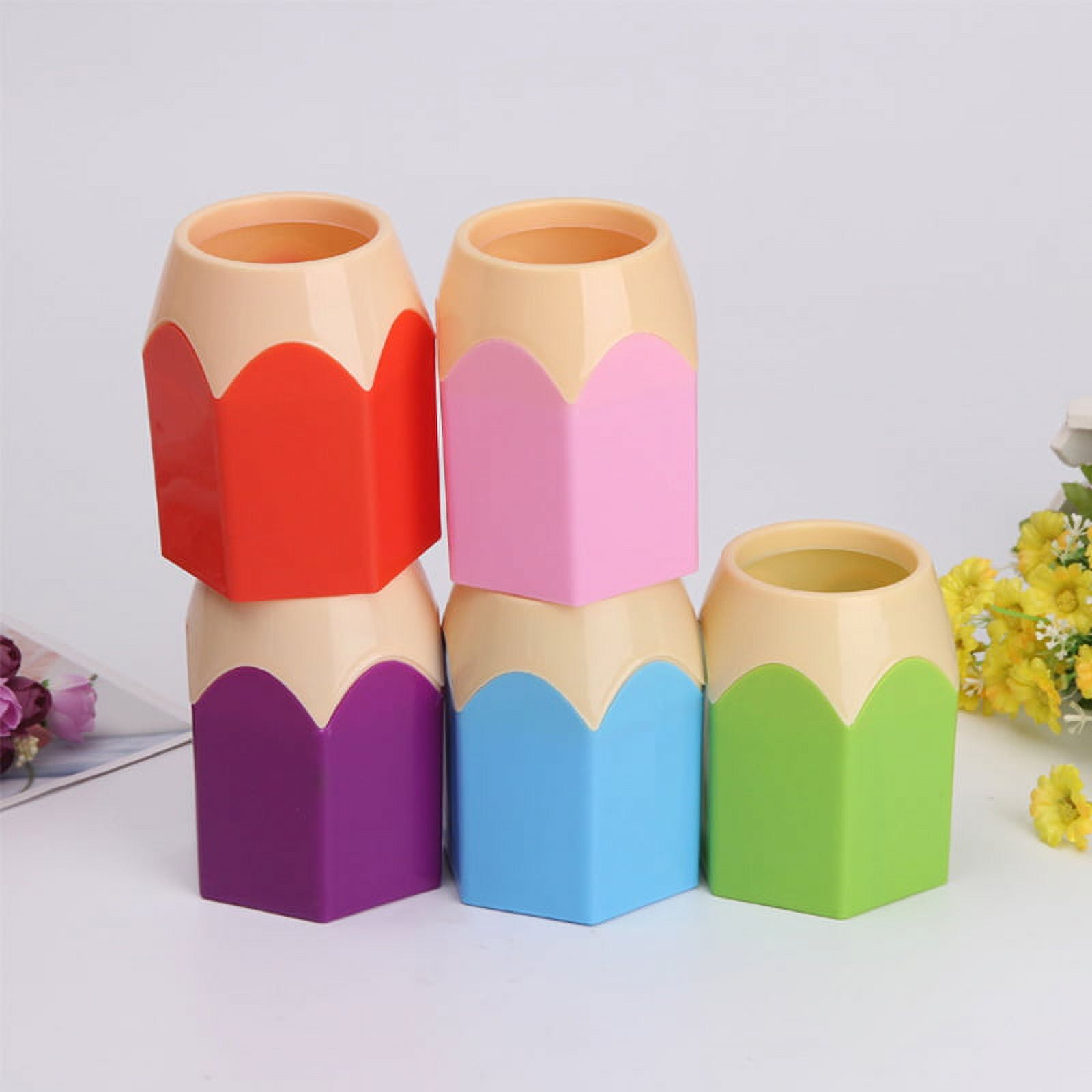 10pcs Cute Pencil Holder Aesthetic Pen Holder Crayon Storage Containers