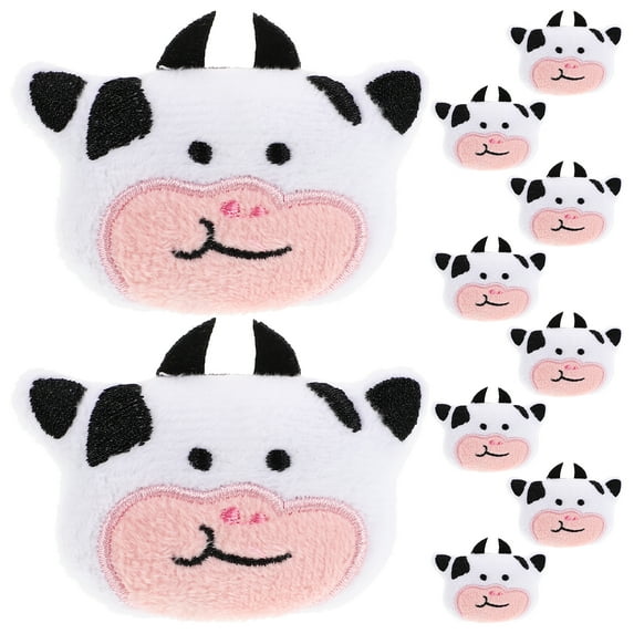10pcs Cute Stuffed Cow Plush Toys Soft Cartoon Cow Ornaments Adorable Small Stuffed Animals For Kids Farm Animal Decors Plush Cow Stuffed Animals