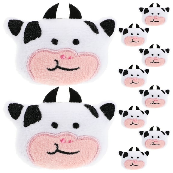 10pcs Cute Stuffed Cow Plush Toys Soft Cartoon Cow Ornaments Adorable Small Stuffed Animals For Kids Farm Animal Decors Plush Cow Stuffed Animals