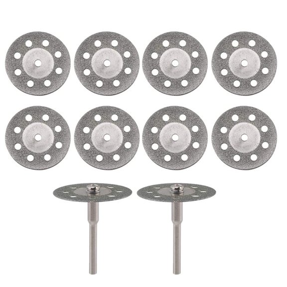 10pcs  Cutting Wheels 22mm Diameter Cut Off Discs With 2pcs 3mm Mandrels Replacement For   Tools