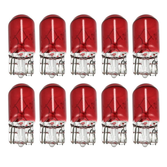 10pcs DC 12V T10 W5W LED Lights Dashboard Light Red for Car Internal