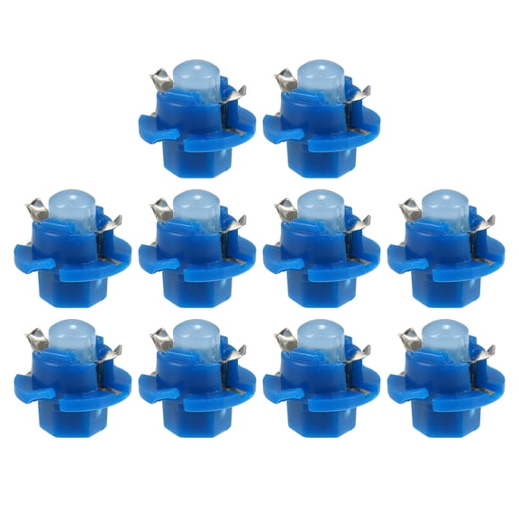 10pcs DC 12V T5 B8.4D LED Lights Dashboard Light Blue for Car Internal