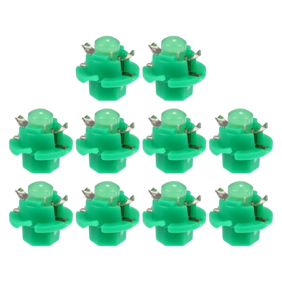 10pcs DC 12V T5 B8.4D LED Lights Dashboard Light Green for Car Internal