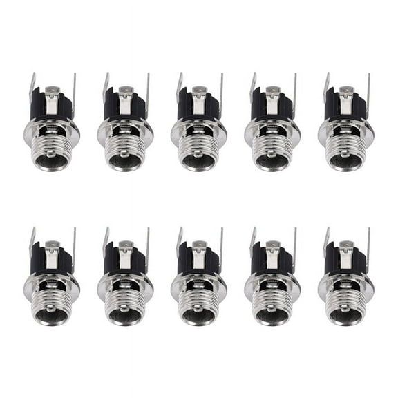 10pcs DC Power Supply Jack Socket Female Panel Mount Connector 5.5x2.1mm New,10 Pcs * Socket,black