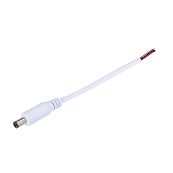 10pcs DC12V DC Male to Exposed Tin Coated Wires Connector Adapter 15cm White