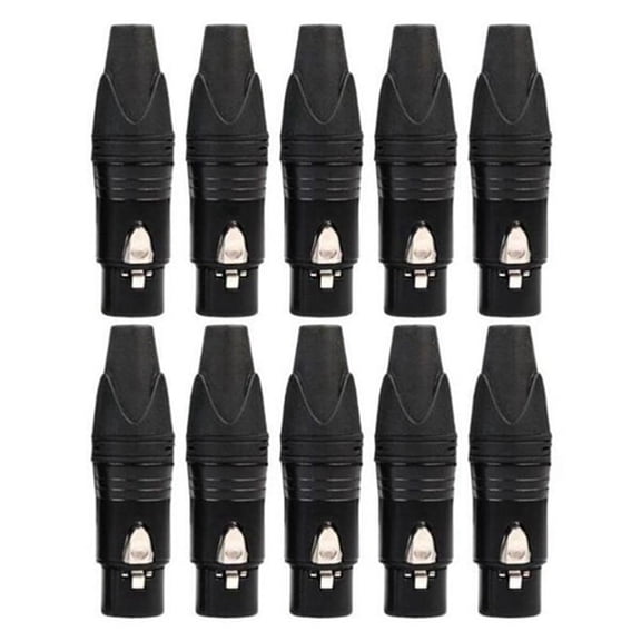 10pcs DIY 3Pin XLR Adapter Socket XLR Aviation Connector Welding Head Microphone Cable Connector( Female)