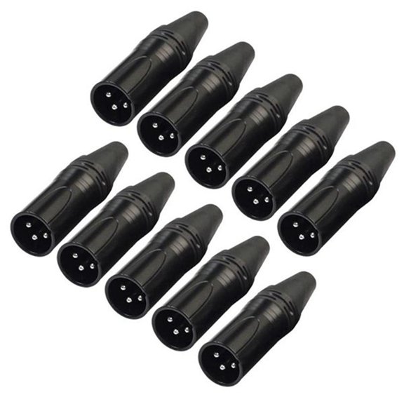 10pcs DIY 3Pin XLR Adapter Socket XLR Aviation Connector Welding Head Microphone Cable Connector(Male)