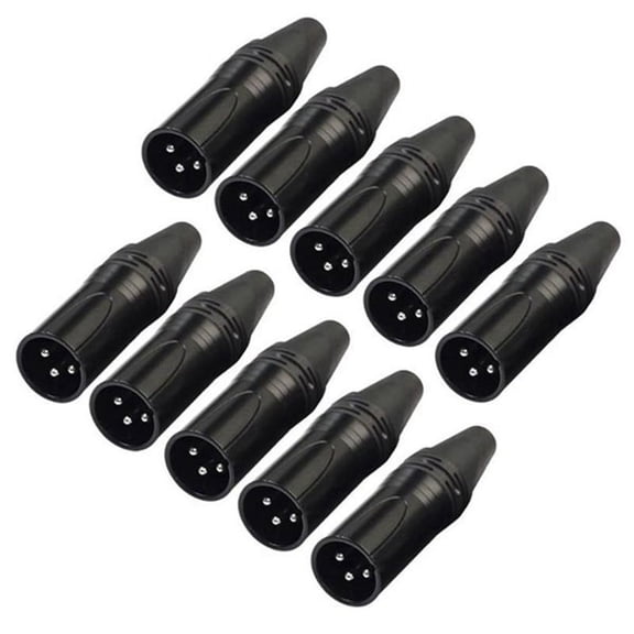 10pcs DIY 3Pin XLR Adapter Socket XLR Aviation Connector Welding Microphone Cable Connector(Male)