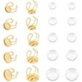 thumbnail image 1 of 10pcs DIY Golden Round Cuff Ring Making Kit with 201 Stainless Steel Bases and Glass Cabochons, 1 of 4