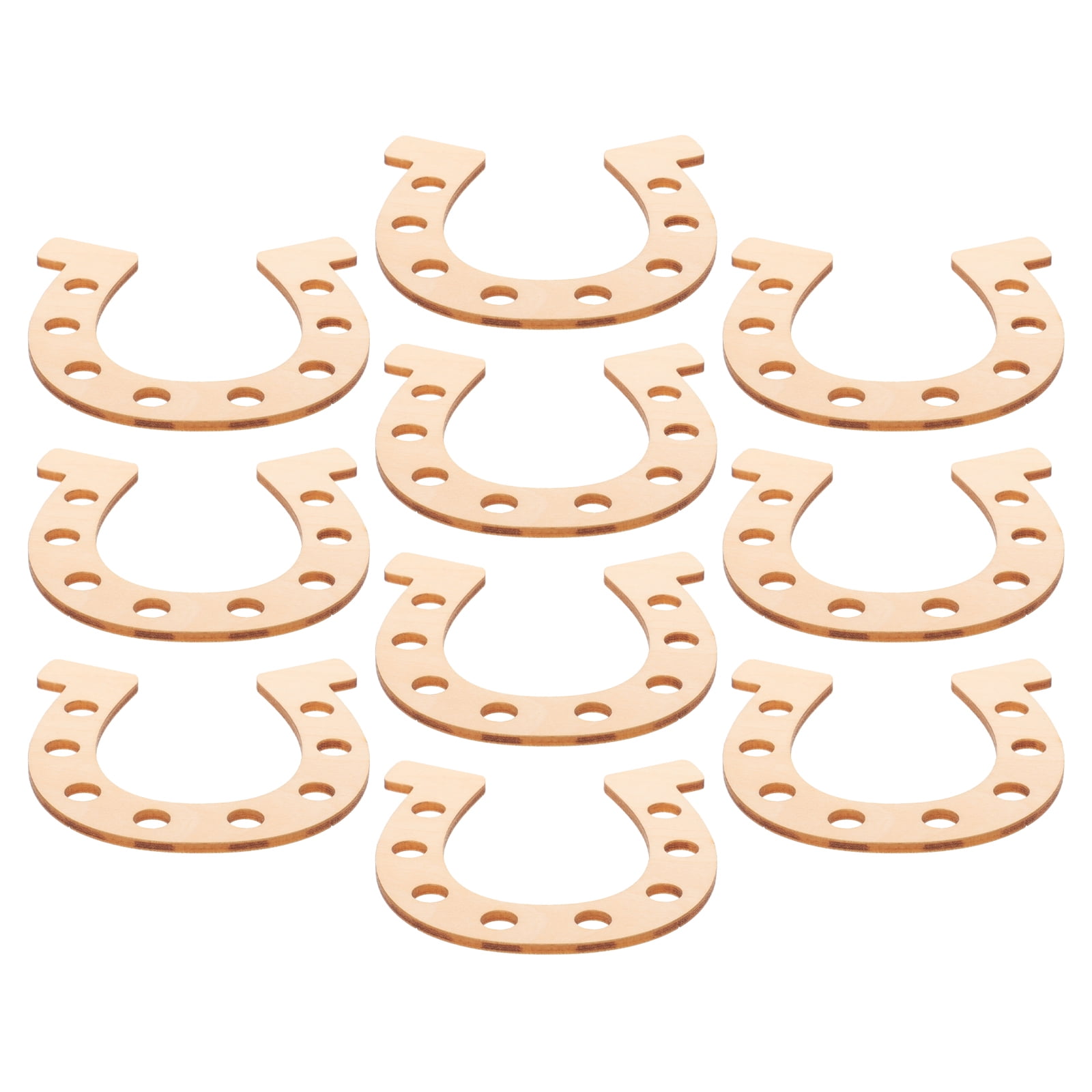 Healifty 24-Pack Unfinished Wood Discs - Horseshoe Shape Wooden Slices For DIY Crafts, Painting, Ornaments & Home Decor