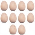 10pcs DIY Wooden Eggs Unfinished Wooden Easter Craft Eggs Kids Graffiti