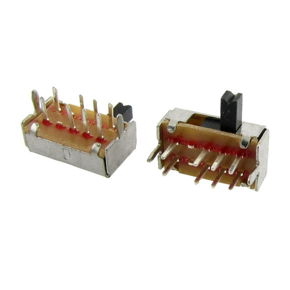 10pcs DP3T 2P3T 3 Position Horizontal Slide Switch 8 Pin PCB SK23D07-VG4