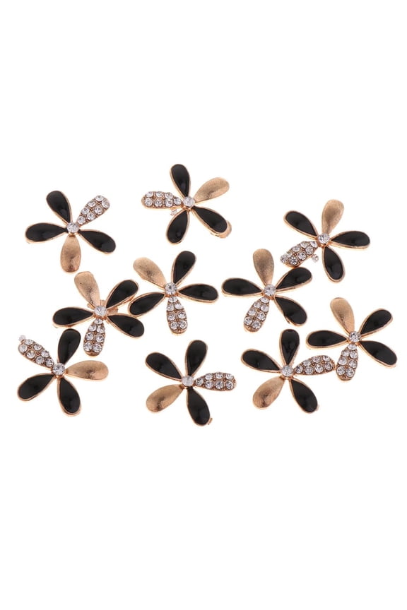 10pcs Daisy Flower Rhinestone Flatback Button For Brooch, , Earring, Hair Pin, Hair Clip ,Hair Band ,Garments Dress Sewing Crafts C