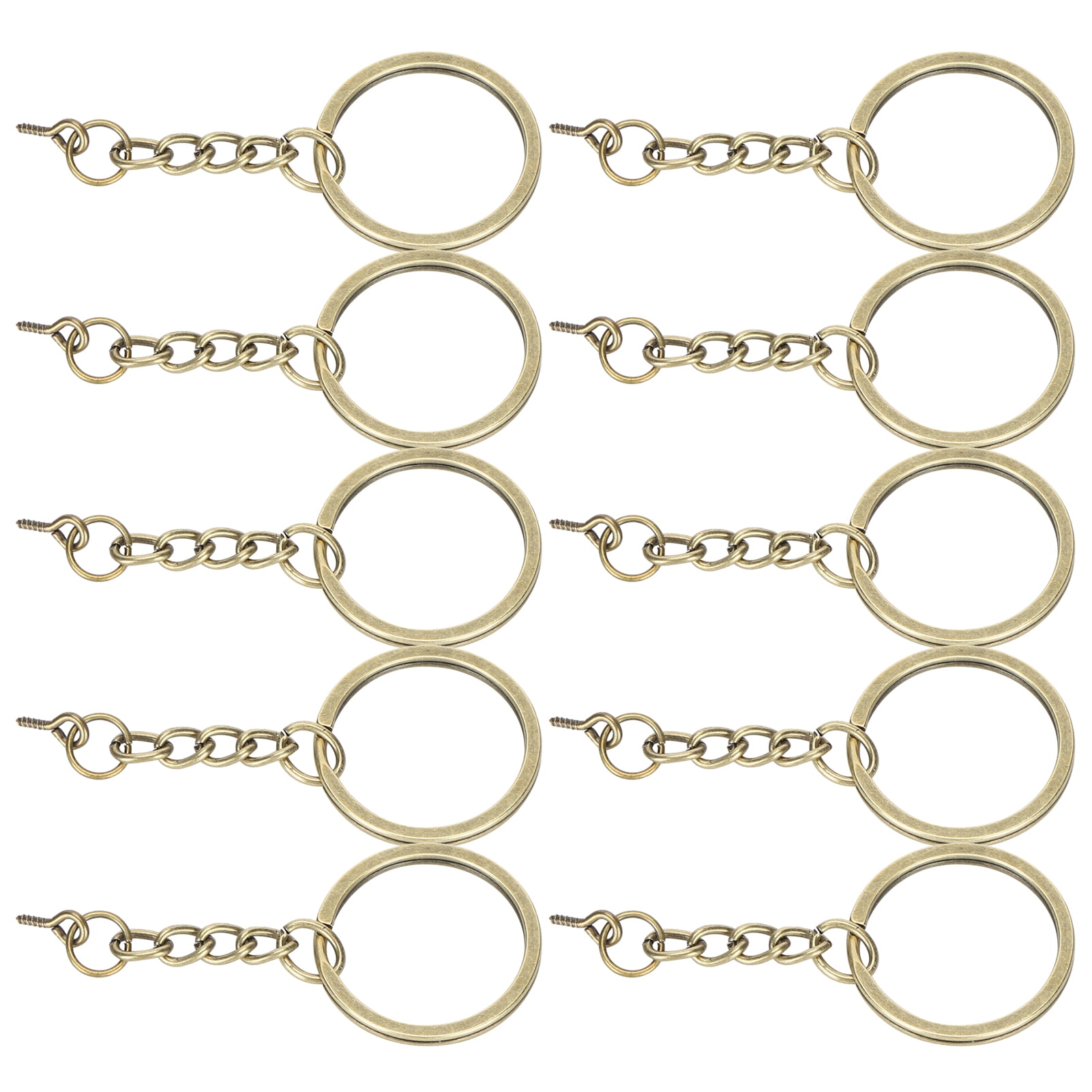 10pcs Decoration Key Ring Key Chain Parts with Screw Eye Pin Connector ...