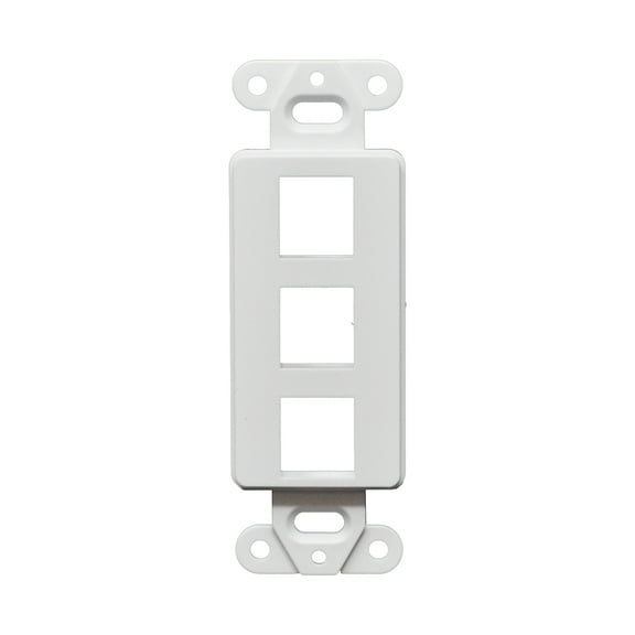 10pcs Decorator Style Keystone Jack 3 Port Modular Wall Insert Cover Plate White
