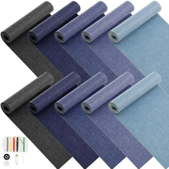 10pcs Denim Iron On Patches, EEEkit 20 x 3'' Durable Jeans Repair Patches for Clothes & DIY Crafts