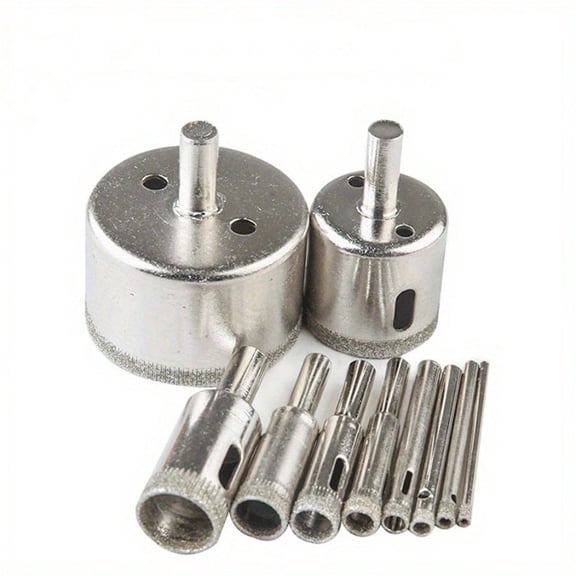 10pcs Diamond Coated Hole Saw Drill Bit Set Perfect for Tile Marble Glass and Ceramic Durable Versatile and Precision Crafted