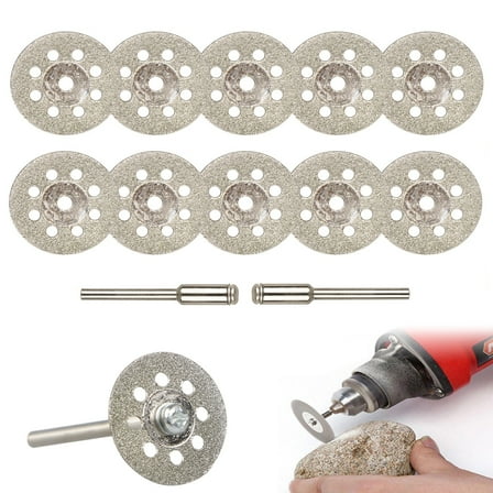 10pcs Diamond Cutting Wheel Blades, EEEkit Metal Cut Off Discs Set Fit for Dremel Rotary Tool, Tile Cutting Blade Rotary Cutter Tools with Mandrel, 22mm Cutting Dia