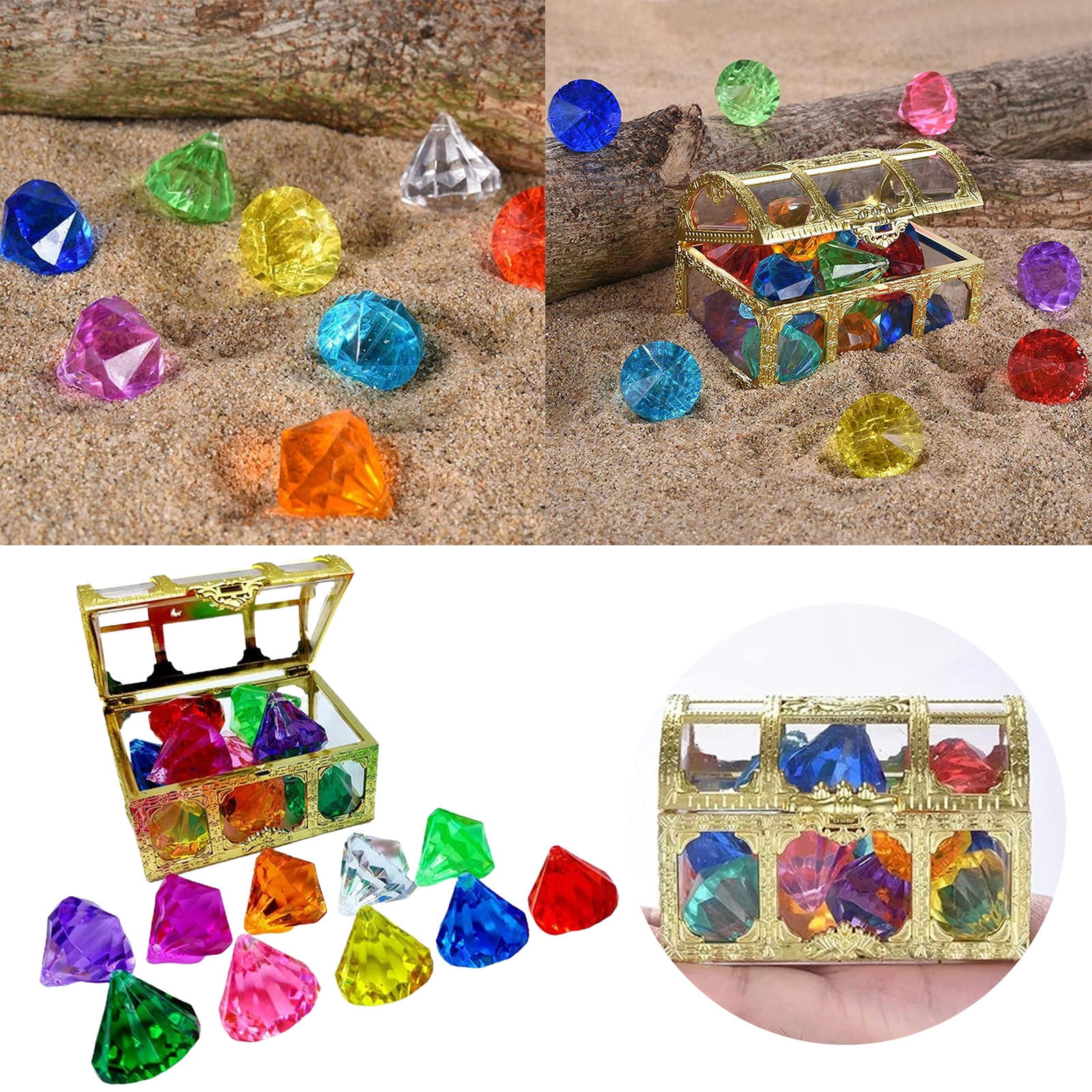 10pcs Diamond Set With Box Diving Gem Pool Toy Underwater Swimming Toy