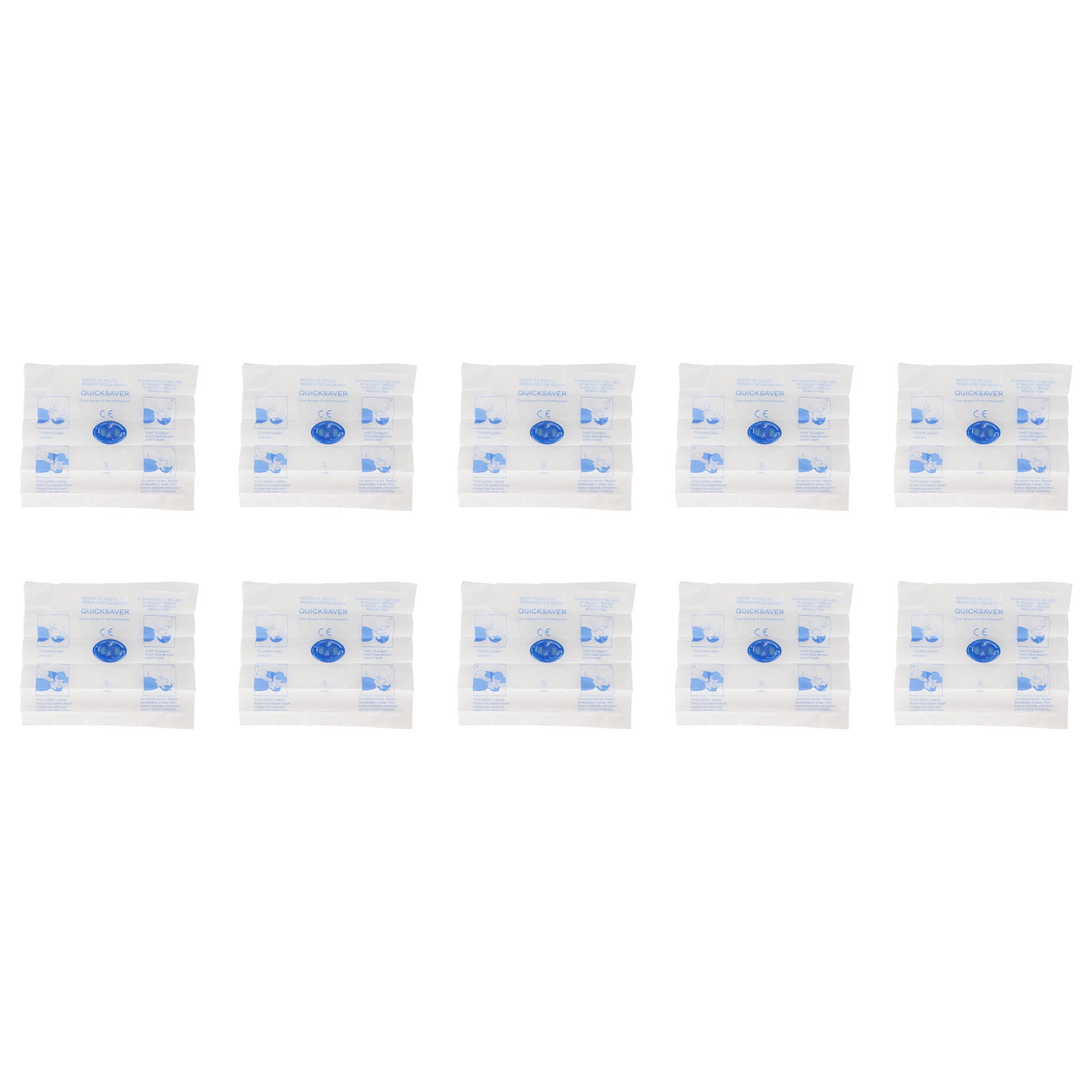 10pcs Disposable Cardiopulmonary Resuscitation Face Shield with One Way