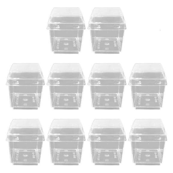10pcs Disposable Dessert Cups Clear Plastic Mousse Cup for Pudding Appetizer