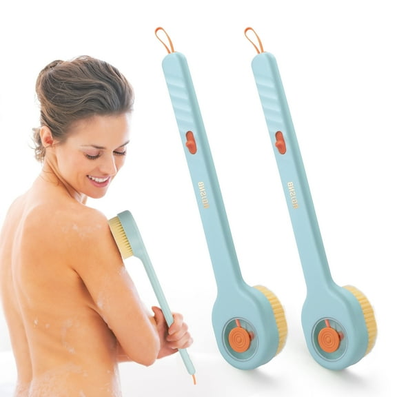 2pcs Long Handle Bath Body Brush, EEEkit Back Scrubber for Shower with Built-in Soap Dispenser