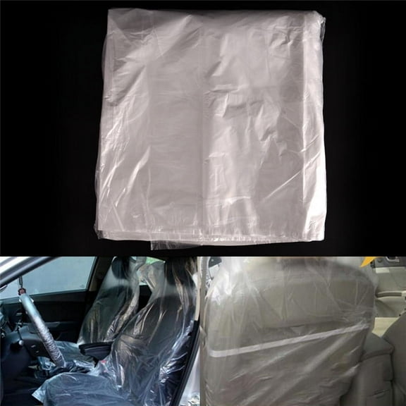 10pcs Disposable Plastic Car Seat Covers Protectors Mechanic Valet Roll Plastics