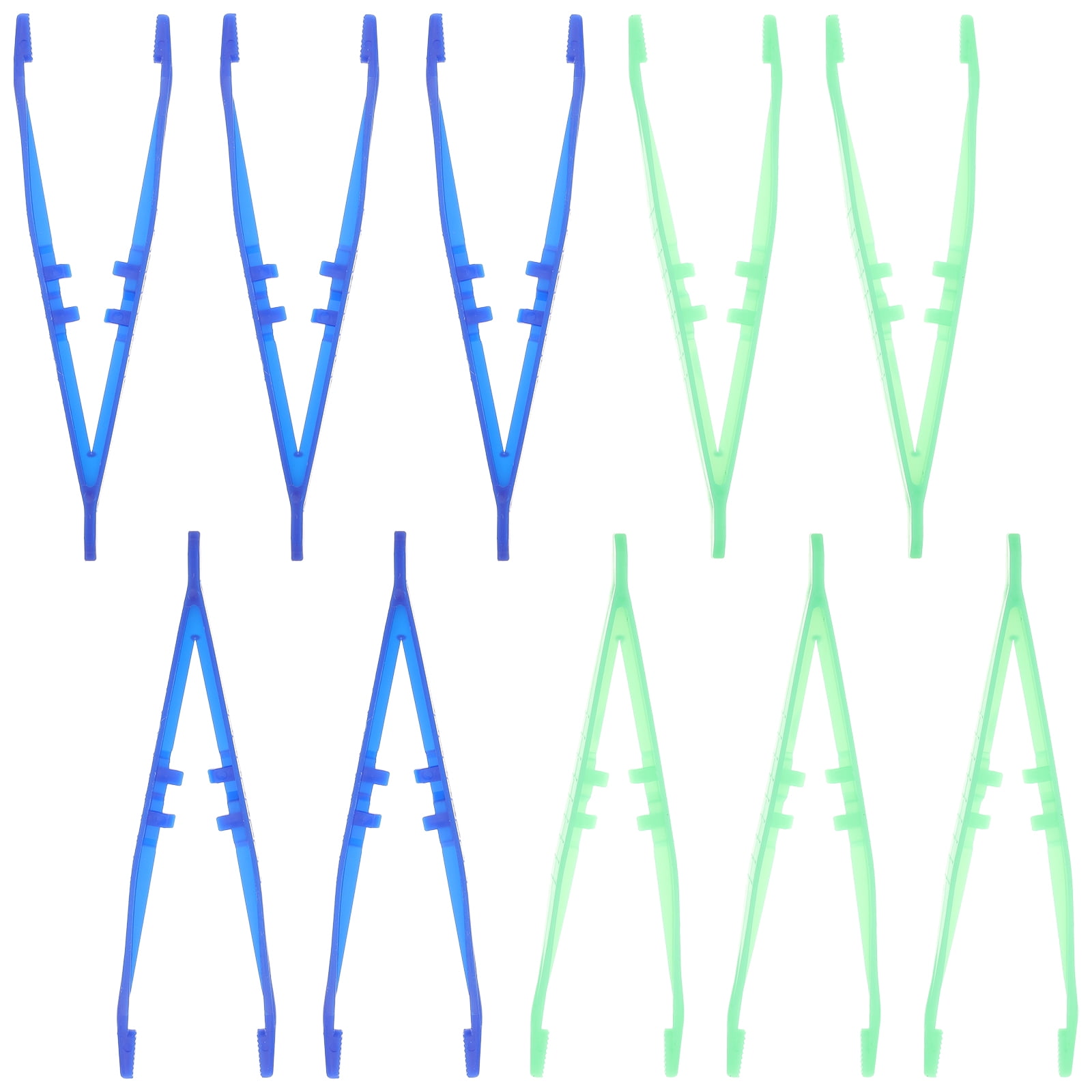 10pcs Disposable Tweezers Medical Beads Tweezers Plastic Craft Tweezers for DIY (Color Random)