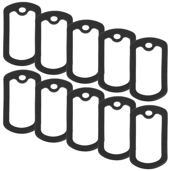 10pcs Dog Tag Silicone Black Dog Tags Silencers Pet Supplies