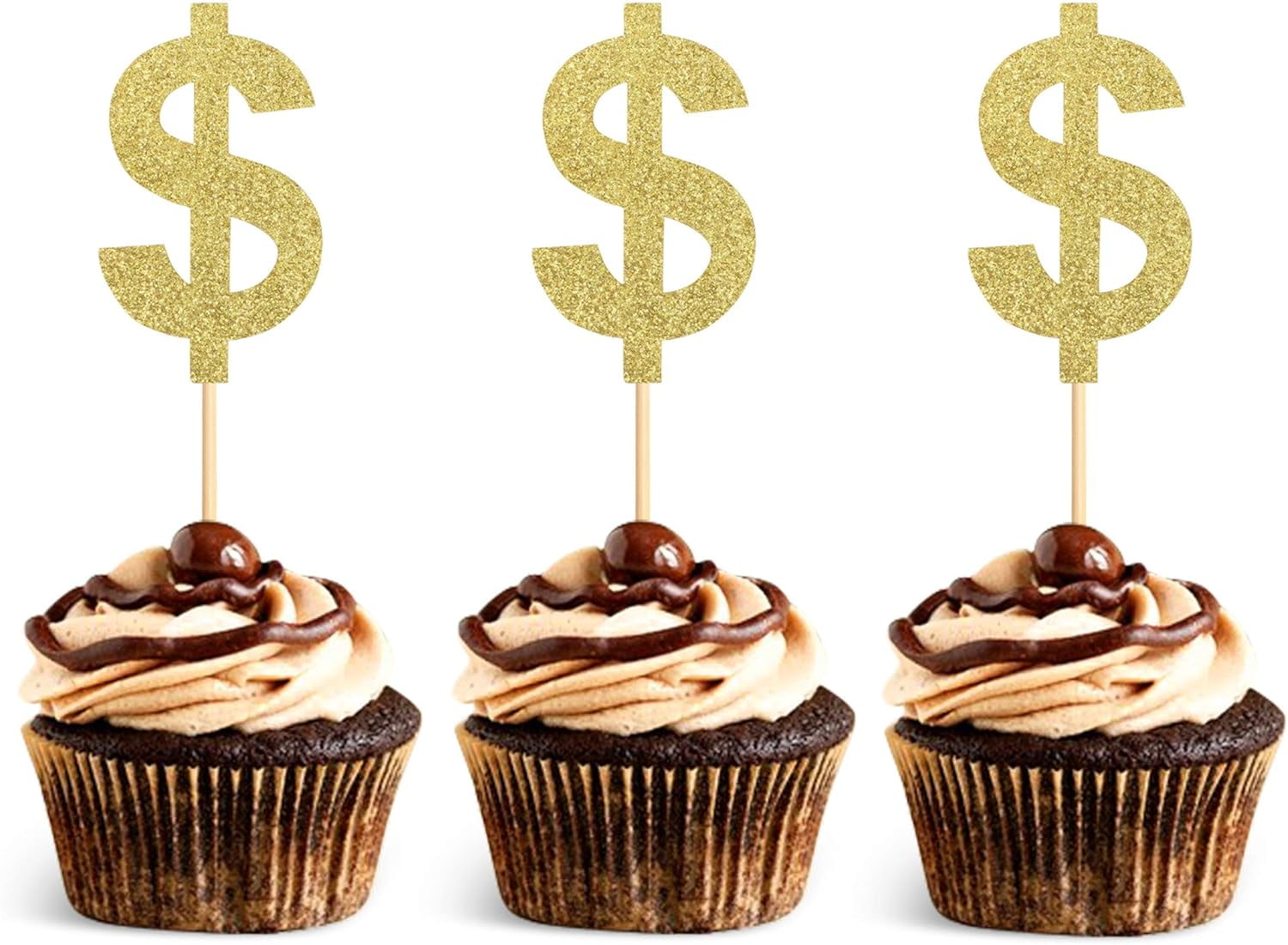 10pcs Dollar Sign Cupcake Topper For Theme Party Wedding Birthday Baby ...