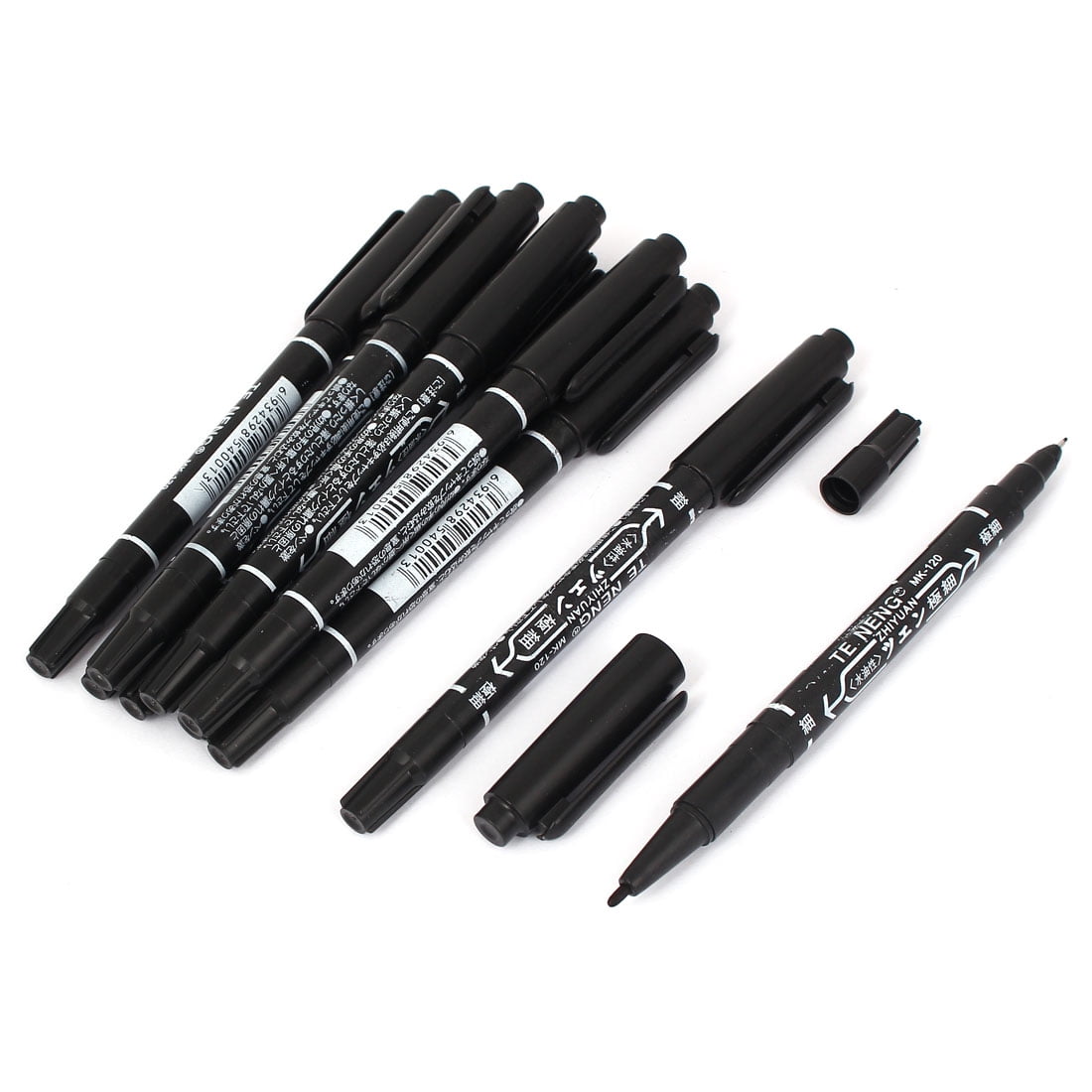 Peekoal Black Permanent Markers, 8 Pack Fine Tip Black Marker Pens,Water  Resistant Marking Pens for Office & School Supplies