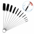 thumbnail image 1 of 10pcs Drinking Straw Cleaner Brush Kit, TSV 8.2inch Long Straw Cleaners, Nylon Pipe Tube Cleaning Brush, Straw Brush Variety Pack, Tube Brushes Pipe Cleaner for Drinking Straws Keyboards (Black), 1 of 7