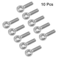 thumbnail image 1 of 10pcs Durable M6  Silver Stainless Steel 304 Lifting Thread Hook Lifting Eye Bolt Metric Thread Eyebolt 10PCS, 1 of 8