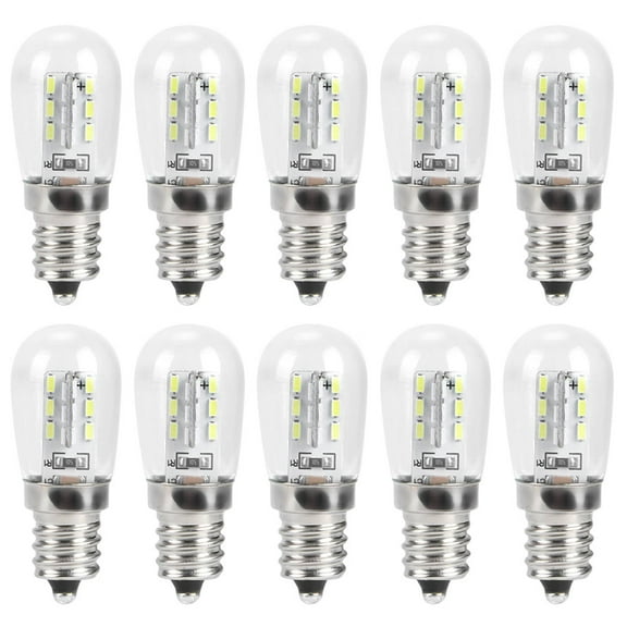 10pcs E12 LED Fridge Light Bulb 1.5W AC 230V Replacement for Household Sewing Machine Lamp (White Light)