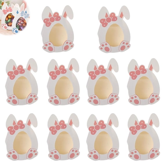 10pcs Easter Gift Bags Easter Treat Bags, Bunny Boxes for Candy, Cookies and Party Favors, Cute Cardboard Boxes Goody Party Favor Bag for Holiday Partys Supply