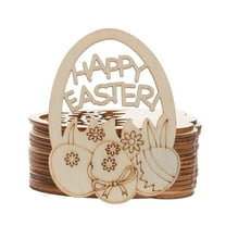 10pcs Easter Wooden Hanging Ornaments Unfinished Wood Slices Eggs Hollow Out, Easter Crafts for Kids DIY Easter Decorations Party Supplies Decor