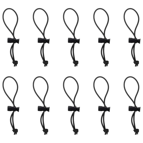 10pcs Elastic Cable Tie 5.9" Multipurpose Cable Tie, Black
