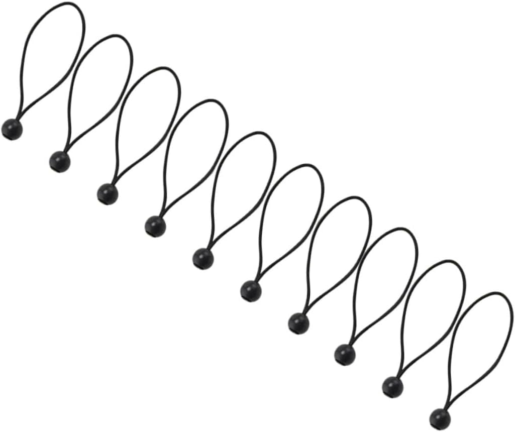 10pcs Elastic Rope Trampoline Tent Tarp Tent Black Tie Down Cords