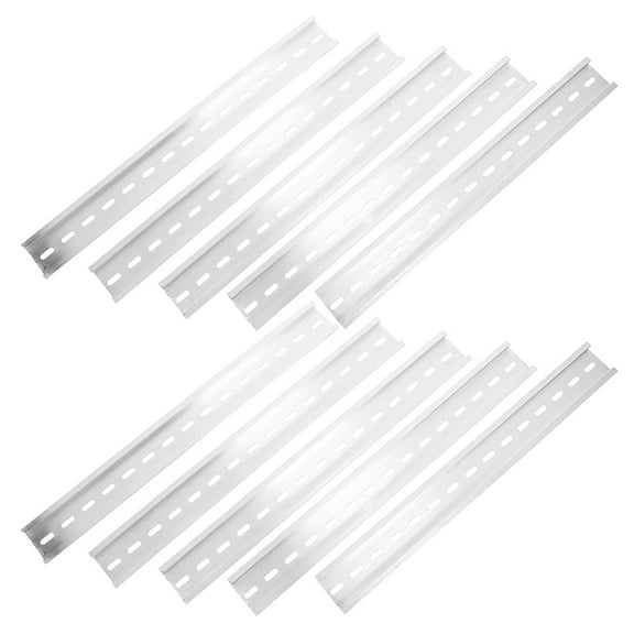 10pcs Electronic Accessory Replaceable Aluminum Din Rails Din Rail Slotted Mounting Guide Din Rail Installation Mount Aluminum Slotted Din Rails