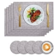 thumbnail image 1 of 10pcs Elegant Dining Set: Heat-Resistant Table Mats & Faux Leather Coasters - Easy Clean, Waterproof Kitchen and Dining Decor, 1 of 6