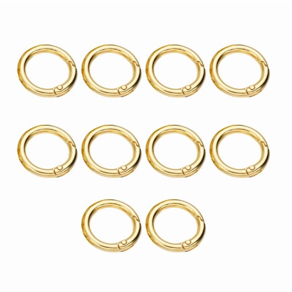 10pcs Elegant Gold Key Ring Clips Spring O Ring Keychain Rings Attachments for Keys Durable Zinc Alloy Carabiner Clips