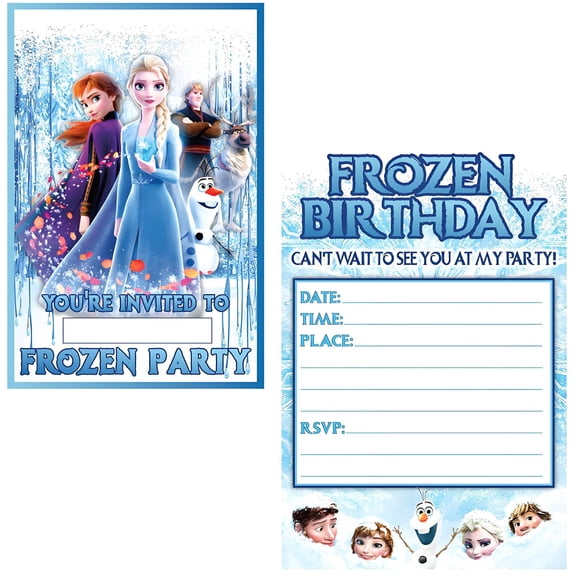 10pcs Elsa Fun Themed Birthday Invitations Fill-in Happy Birthday Party Invitations Postcard Style