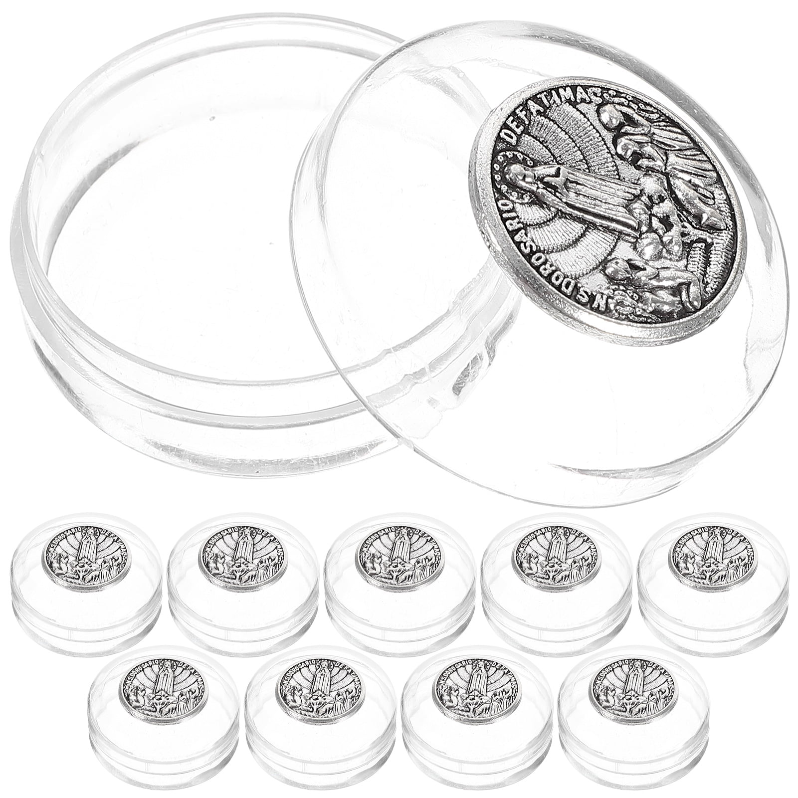 10pcs Embossment Trinket Box Christian Keepsake Box Small Case Rosary Boxes
