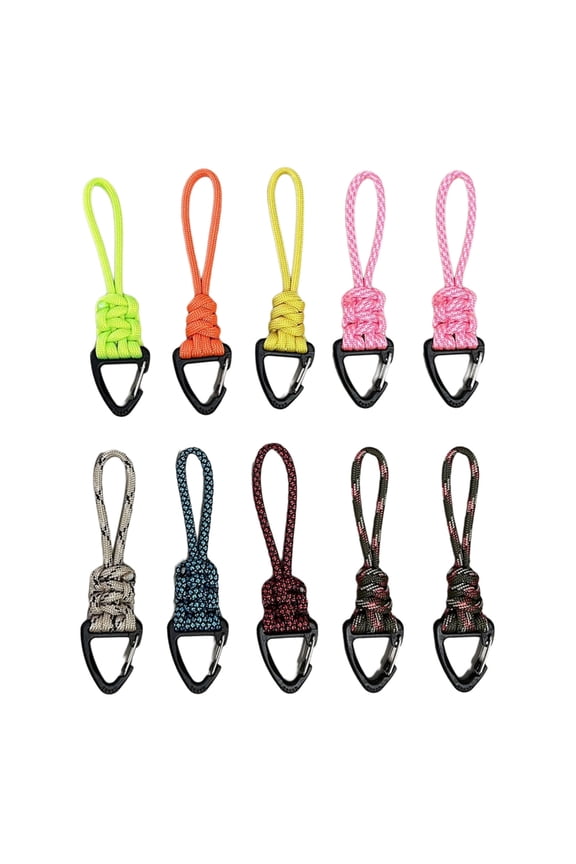 10pcs Emergencies Survival Bagpack Rings Wristlet Strap Fashion Keyring for Versatiles Use In Outdoor Activity
