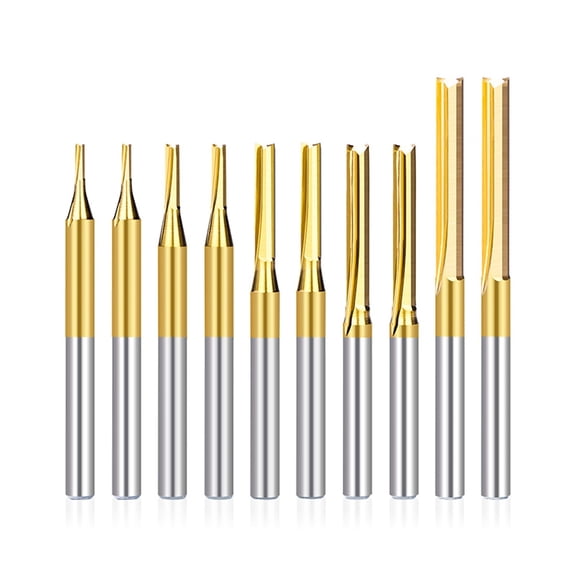 10pcs End Mill 2 Flute Straight End Mill 3.175mm Shank CNC Cutter Machine Milling Tool Carbide Milling Cutter