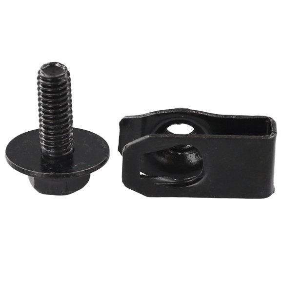 10pcs Engine Undertray Shield Clips for Splash Guard Fastener, Carbon Steel and Plastic Retainer for Toyota Ford Honda Nissan Infiniti, Black Body Panel Bolt and U-Nut Kit