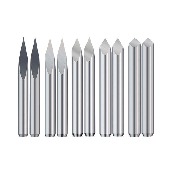 10pcs Engraving Bit Engraving Bits 3.175mm Shank Carbide End Mill CNC Router Bit Milling Cutter