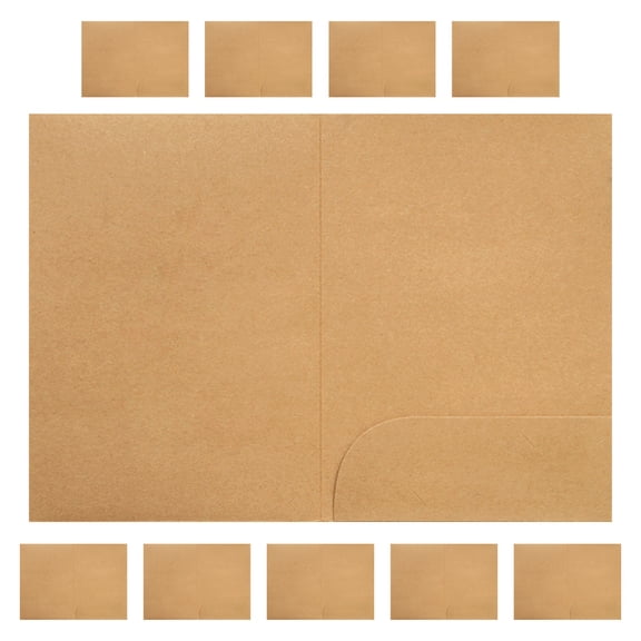 10pcs Kraft Paper Folders File Envelopes Document Envelopes Heavy Duty Kraft Paper Document Folders with Single Pocket