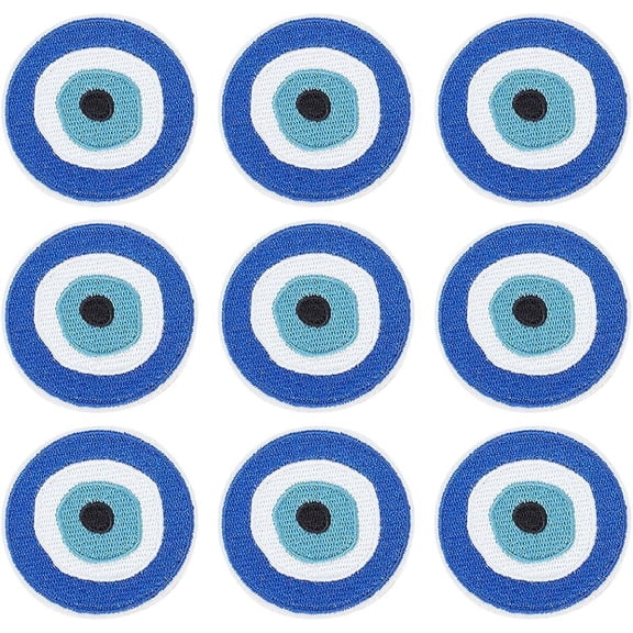 10pcs Evil Eye Embroidered Iron on Patch 2.4" Evil Eye Sew on Iron on Embroidered Patch Evil Eye Patches